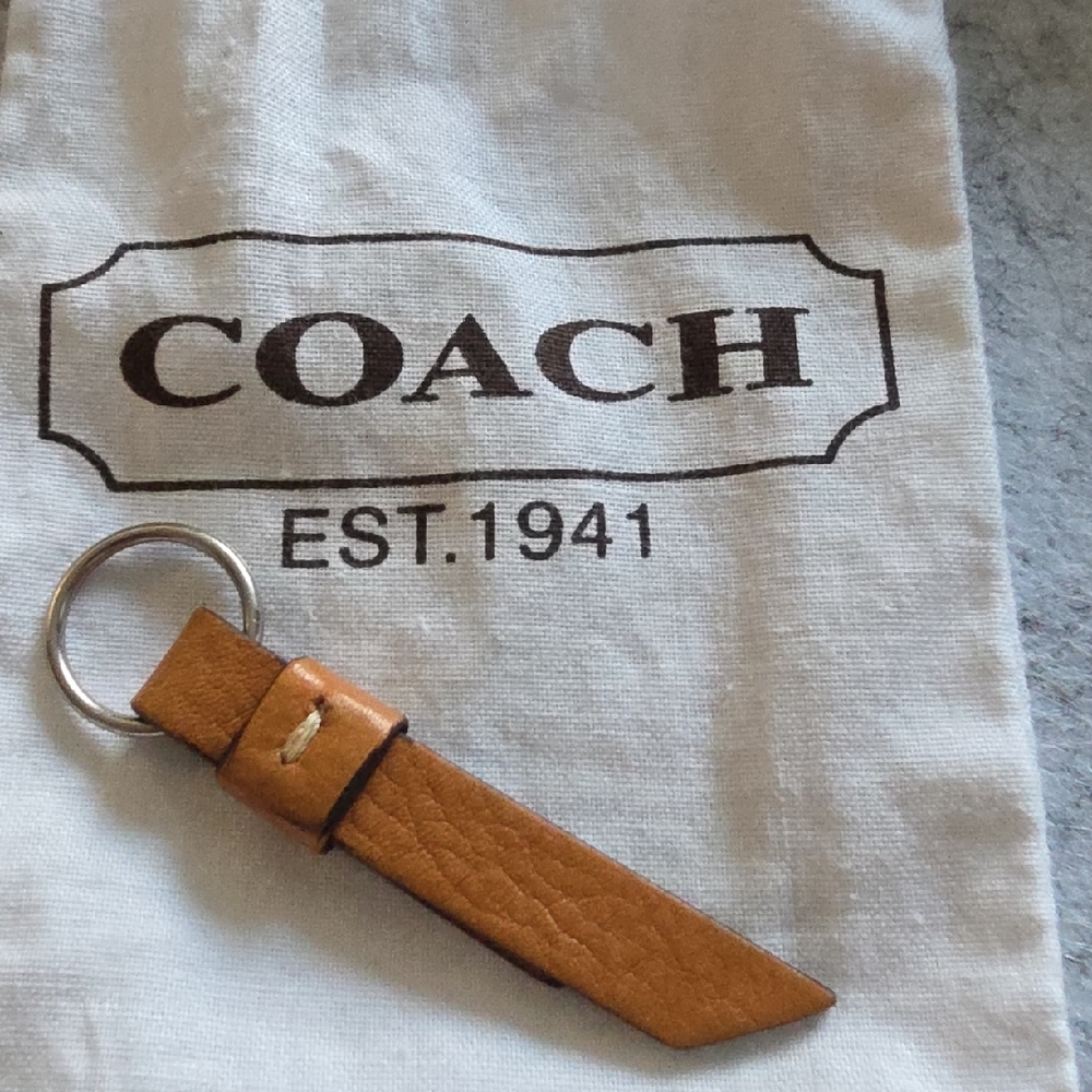 Coach Brown Leather Keychain